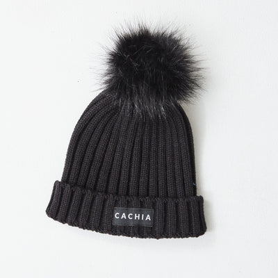 Cachia Black Beanie Hats