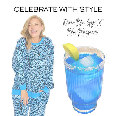 Celebrate in style with the Ocean Blue Gigi Set and a Blue Margarita