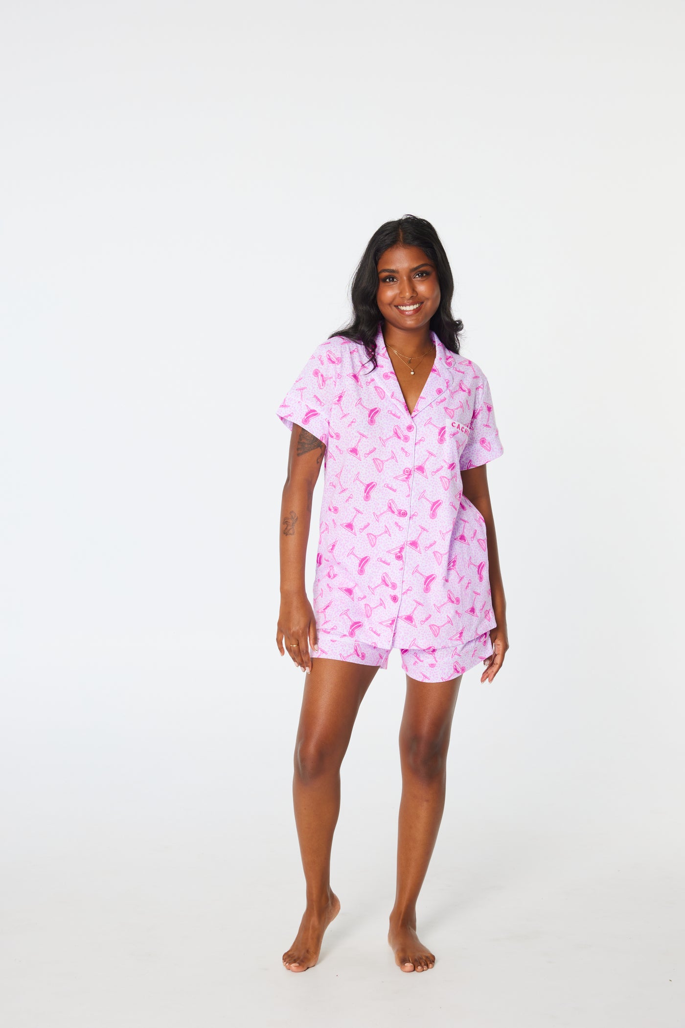 Cachia Martini Moment Button Up Set Pajamas