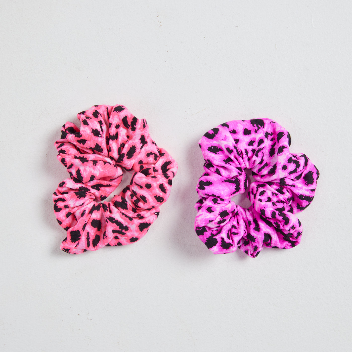 Watermelon & Pink Cotton Scrunchie Duo