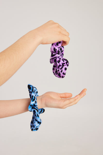 Purple & Blue Waffle Scrunchie Duo