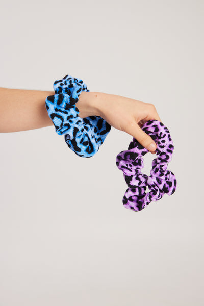 Purple & Blue Waffle Scrunchie Duo