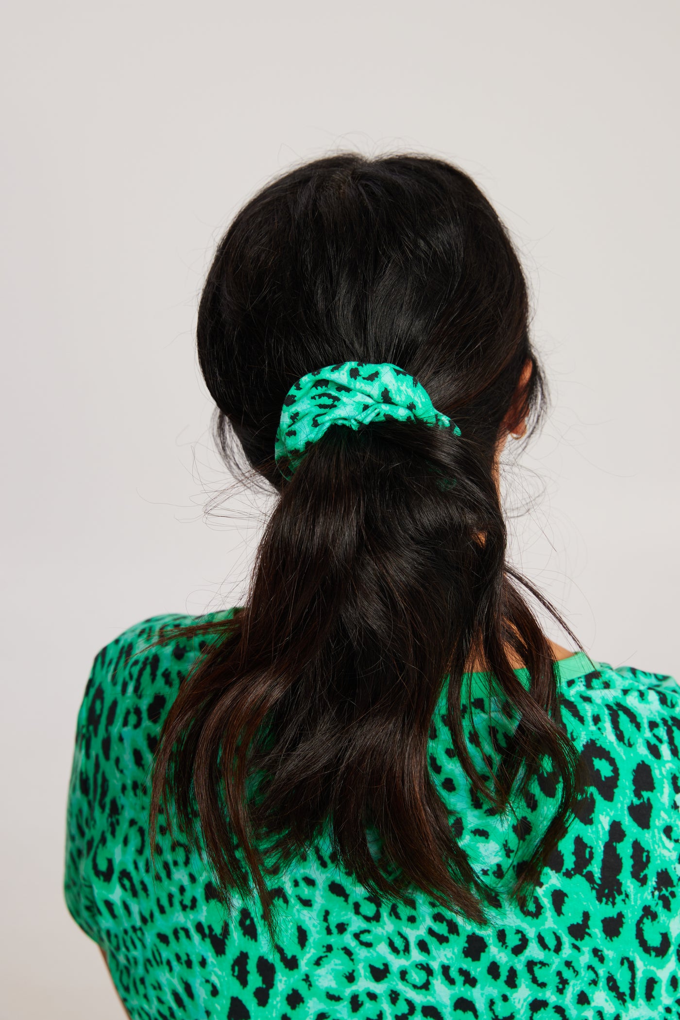 Peach & Green French Terry Scrunchie Duo