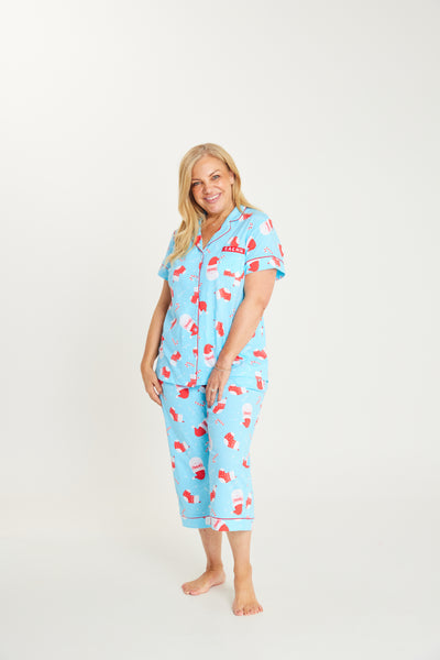 Jolly Blue Set with 3/4 Pants - Womens