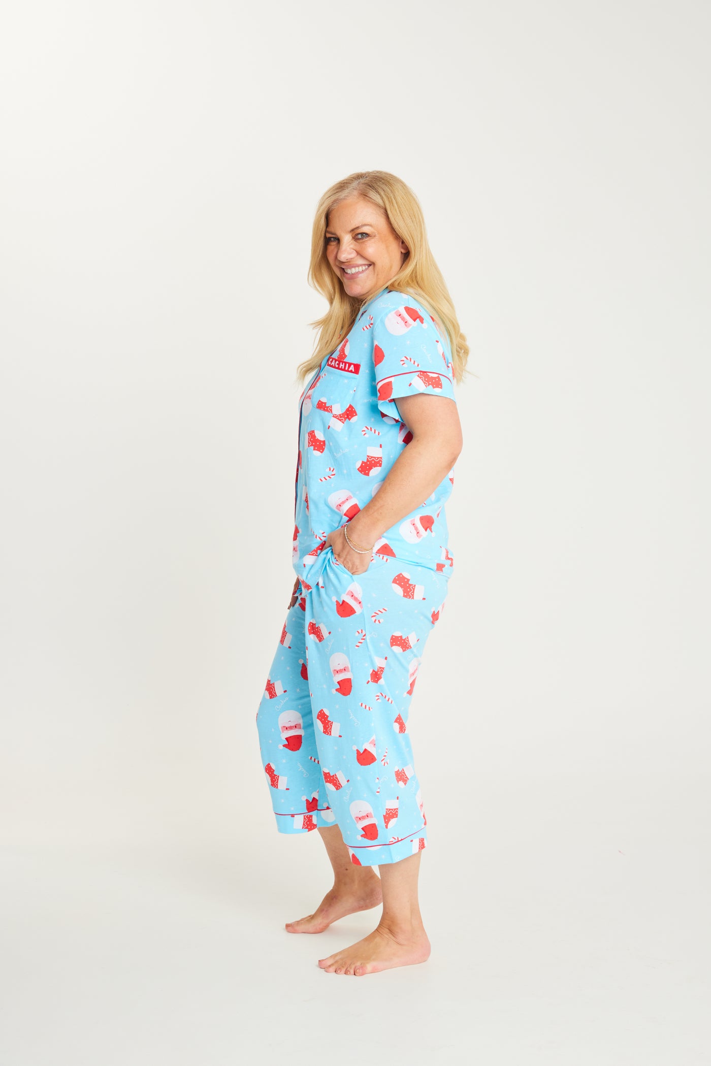 Jolly Blue Set with 3/4 Pants - Womens