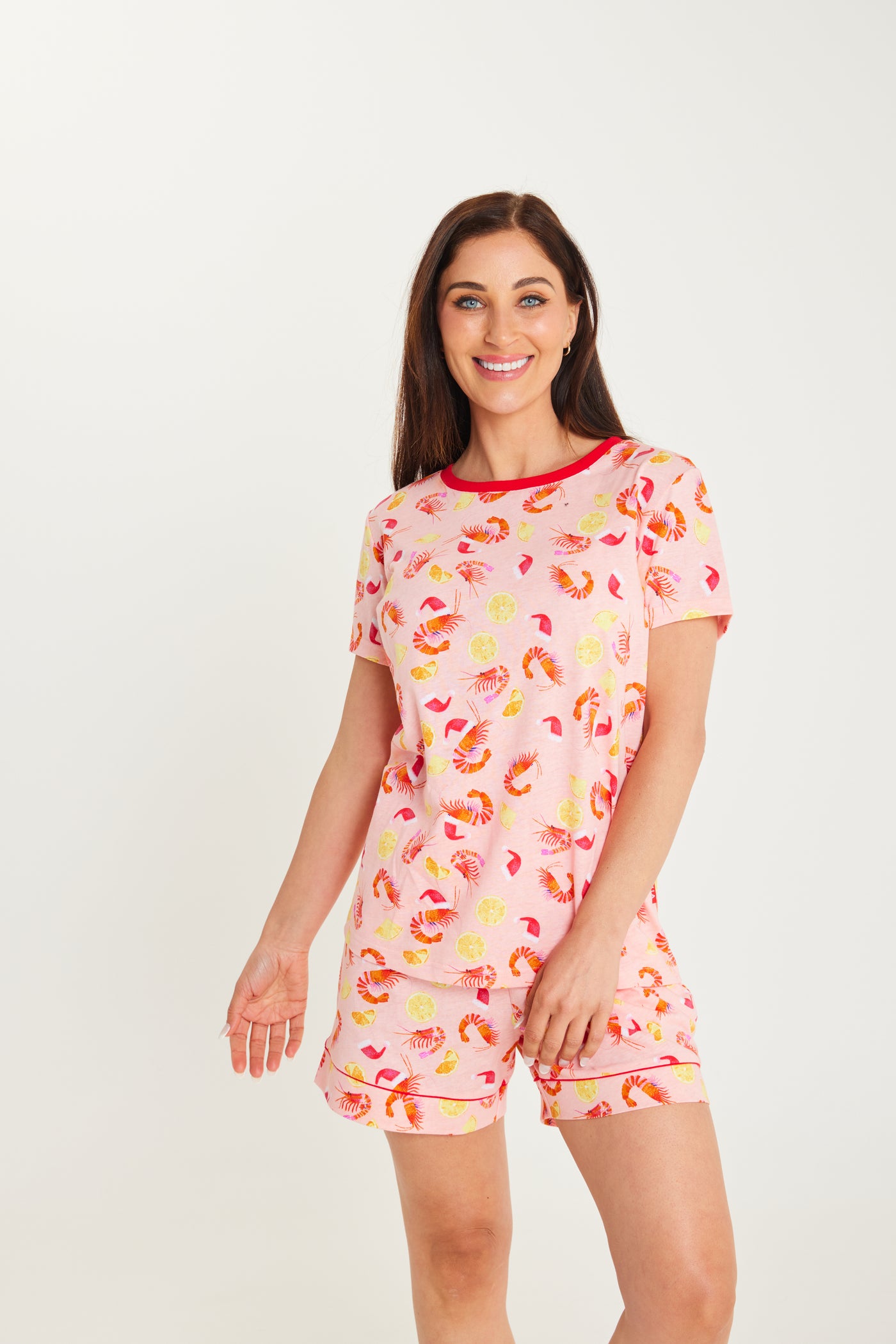 Shrimp on the Barbie - Peach Womens Short Set