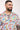 Close-up of man in Sesame Street™ comic print button-up shirt
